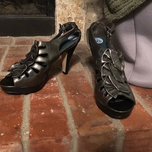 Madden Girl pewter heels in a size 6.5 M